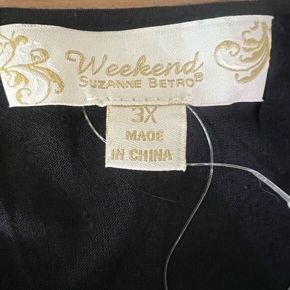 4/$25 Weekend Suzanne Betro navy blue cold shoulder tee shirt size 3X casual - Picture 4 of 6